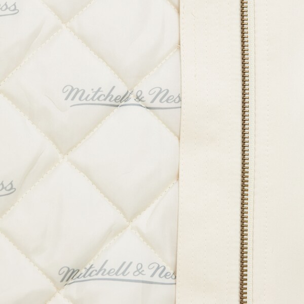 M&N x LA28 Cream Satin Full-Zip Bomber Jacket