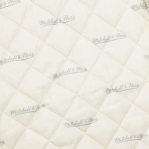 M&N x LA28 Cream Satin Full-Zip Bomber Jacket