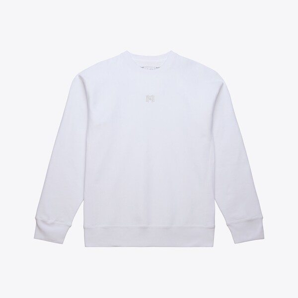 Mitchell & Ness White Premium Branded Fleece Pullover Sweatshirt