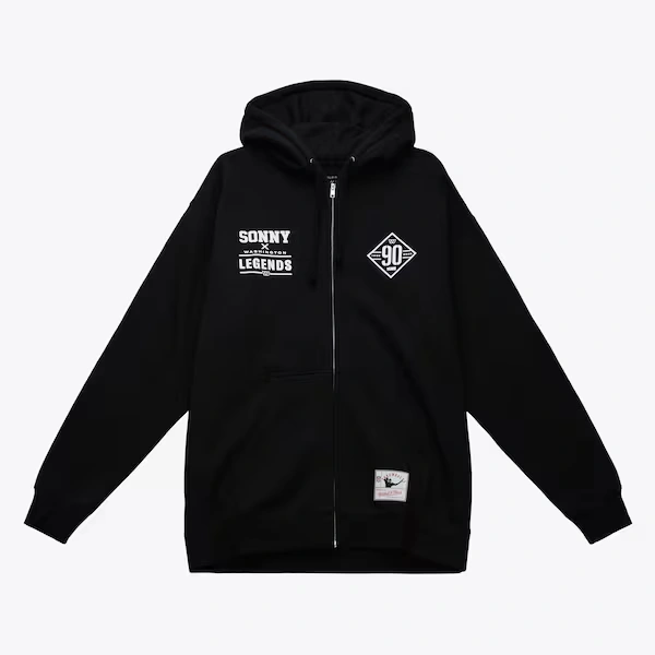Sonny Jurgensen M&N Black M&N Full-Zip Hoodie