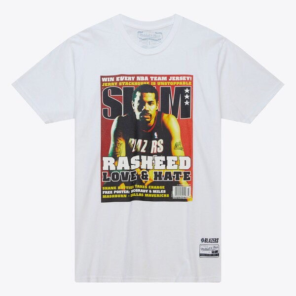 Rasheed Wallace Portland Trail Blazers White Slam Cover T-Shirt