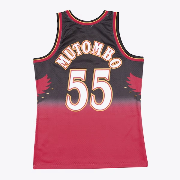 Dikembe Mutombo Atlanta Hawks 1996-97 Red Swingman Player Jersey 3 Dikembe Mutombo Atlanta Hawks 1996-97 Red Swingman Player Jersey