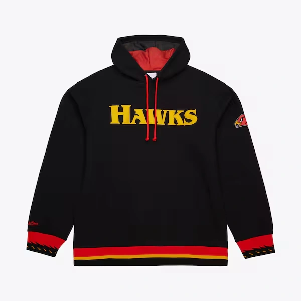 Atlanta Hawks Black Playmaker Vintage Fleece Pullover Hoodie