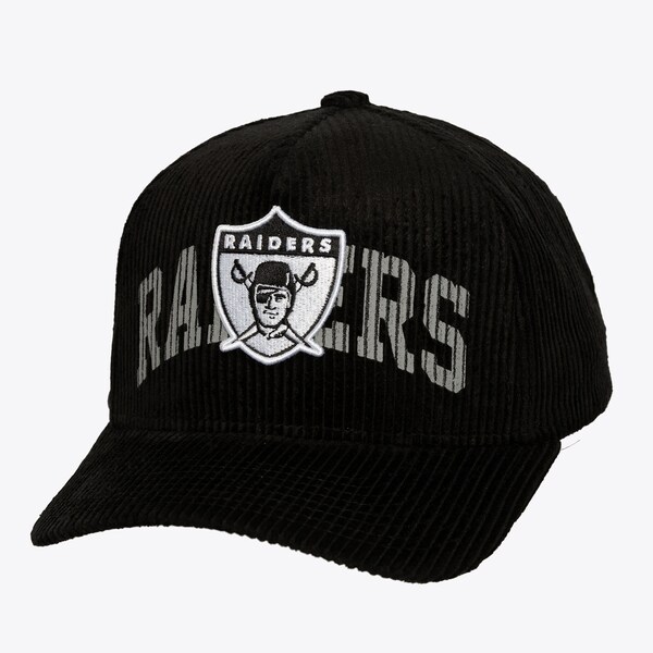Oakland Raiders Black Arch Stamp Pro Pinch Snapback Hat