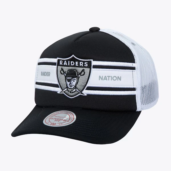 Oakland Raiders Black Sideline Trucker Snapback Hat