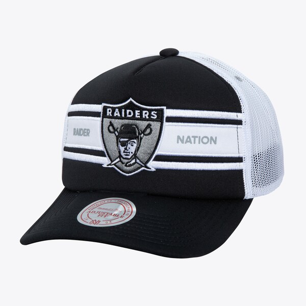 Oakland Raiders Black Sideline Trucker Snapback Hat