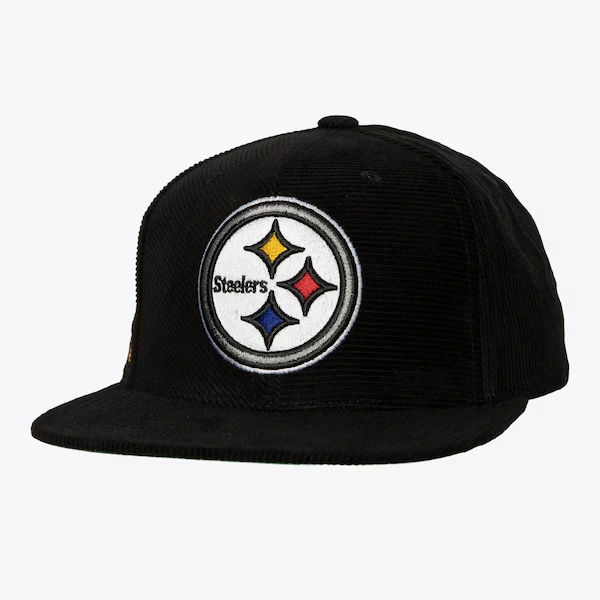 Pittsburgh Steelers Black All Directions Corduroy Snapback Hat