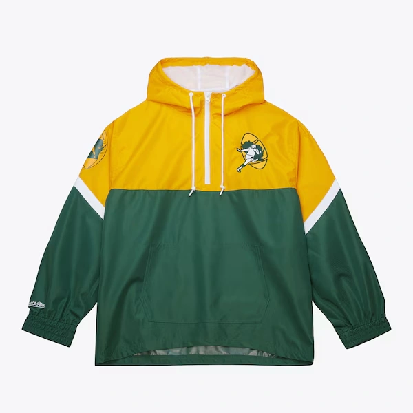Green Bay Packers Green Tie Breaker Vintage Lightweight Anorak Quarter-Zip Windbreaker