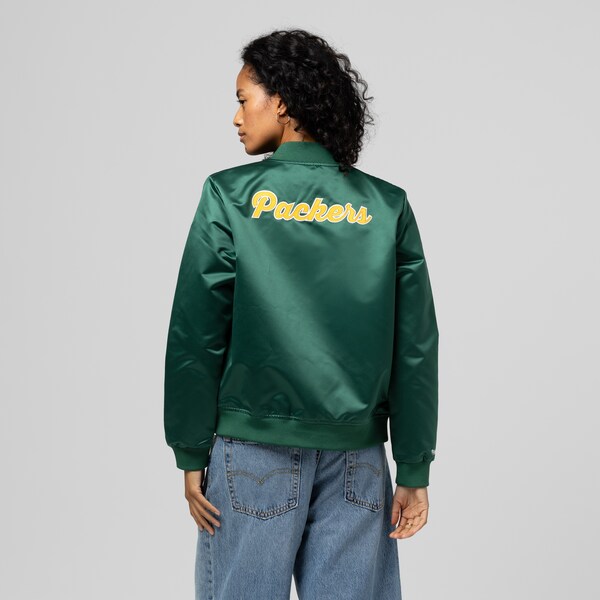 Women's Green Bay Packers Green Vintage Satin Full-Snap Jacket 6 Women's Green Bay Packers Green Vintage Satin Full-Snap Jacket