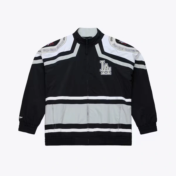 Los Angeles Dodgers Black 7x World Series Champions Throwback Full-Zip Windbreaker