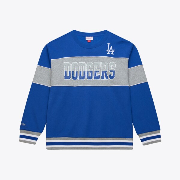 Los Angeles Dodgers Royal/Heather Gray Fleece Crewneck Sweatshirt