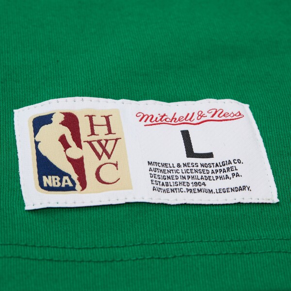 Larry Bird Boston Celtics Kelly Green Hardwood Classics Legends Vintage Logo T-Shirt