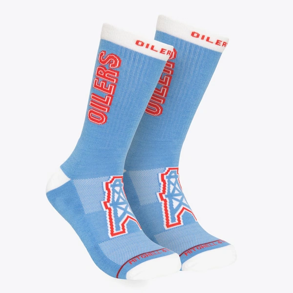 Tennessee Oilers Light Blue Oilers Kick Off Crew Socks