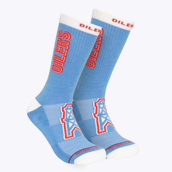 Tennessee Oilers Light Blue Oilers Kick Off Crew Socks