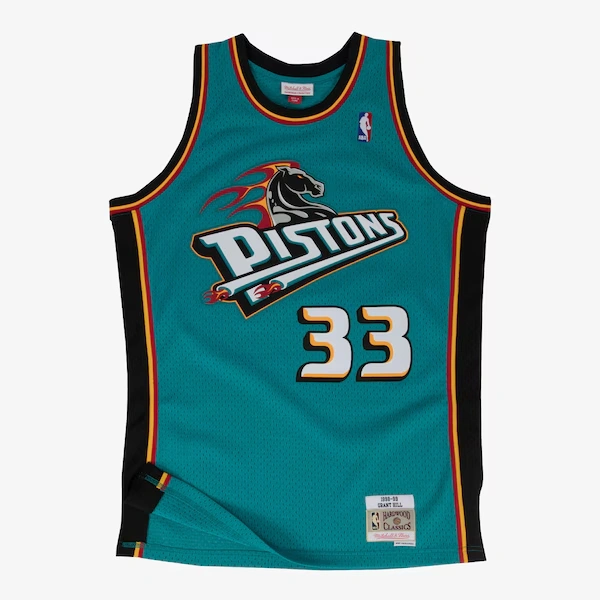 Grant Hill Detroit Pistons 1998-99 Teal Swingman Player Jersey