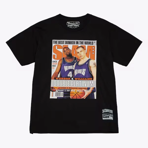 Men's Chris Webber, Jason Williams Black Sacramento Kings Player Slam Cover T-Shirt