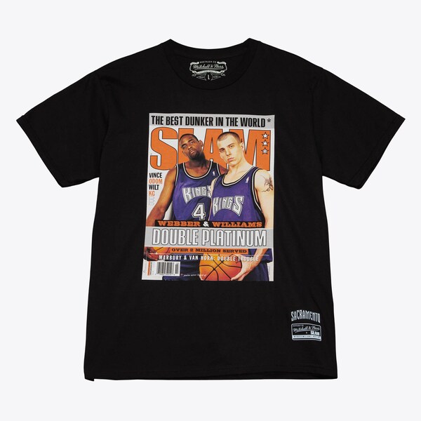 Men's Chris Webber, Jason Williams Black Sacramento Kings Player Slam Cover T-Shirt