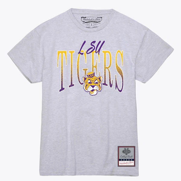 Women's LSU Tigers Heather Gray Script Arc T-Shirt