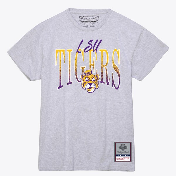 Women's LSU Tigers Heather Gray Script Arc T-Shirt