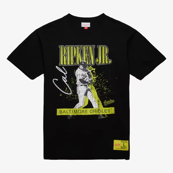 Cal Ripken Jr. Baltimore Orioles Black Neon Pop Player T-Shirt