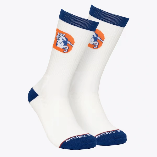 Denver Broncos White Touchback Crew Socks