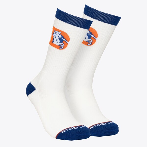 Denver Broncos White Touchback Crew Socks
