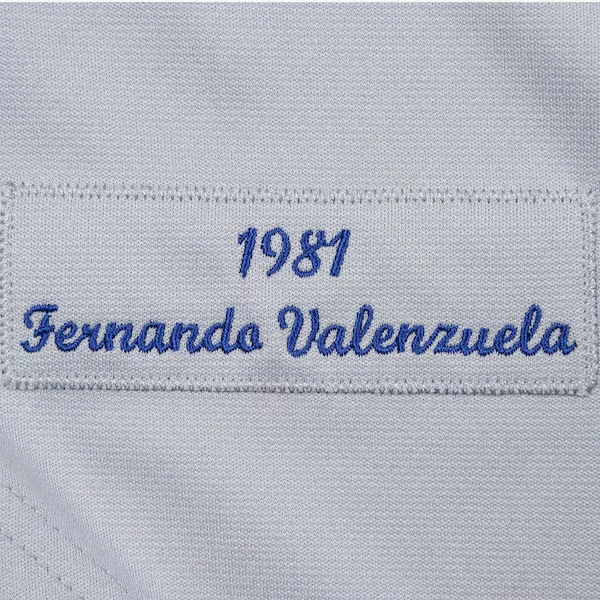 Fernando Valenzuela Los Angeles Dodgers 1981 Gray Authentic Player Jersey 4 Fernando Valenzuela Los Angeles Dodgers 1981 Gray Authentic Player Jersey