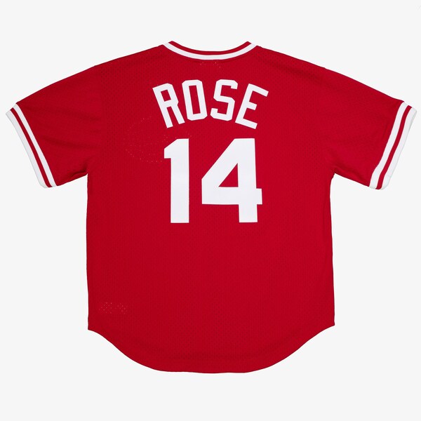 Men's Pete Rose Cincinnati Reds Red 1984 Mesh Batting Practice Jersey 3 Men's Pete Rose Cincinnati Reds Red 1984 Mesh Batting Practice Jersey