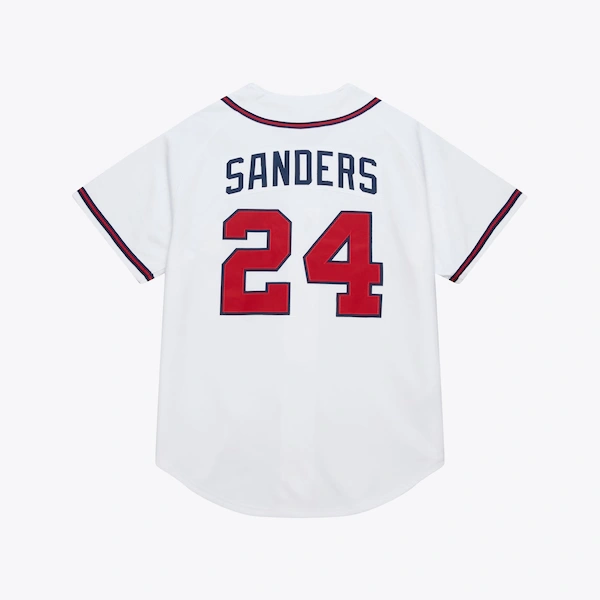 Deion Sanders Atlanta Braves 1992 White Authentic Jersey 3 Deion Sanders Atlanta Braves 1992 White Authentic Jersey