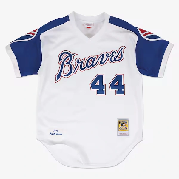 Hank Aaron Atlanta Braves 1974 White Authentic Player Jersey
