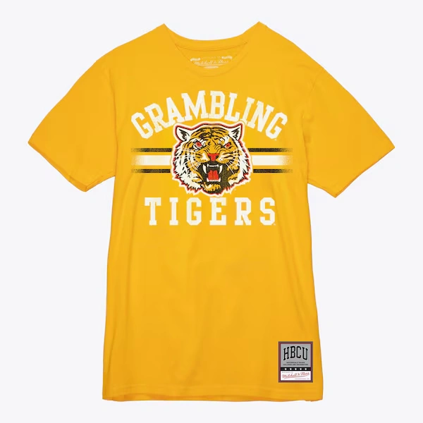 Grambling Tigers Gold Vintage Stripes T-Shirt