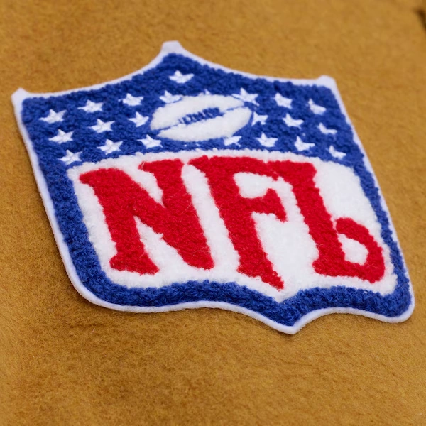 Pittsburgh Steelers Brown/Cream Dusted Varsity Full-Snap Jacket 6 Pittsburgh Steelers Brown/Cream Dusted Varsity Full-Snap Jacket