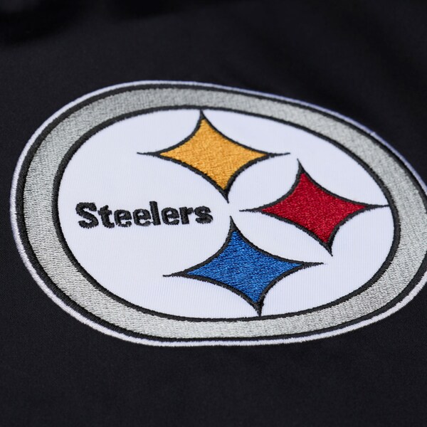 Pittsburgh Steelers Black Walk the Tunnel Hooded Satin Bomber Full-Zip Jacket 4 Pittsburgh Steelers Black Walk the Tunnel Hooded Satin Bomber Full-Zip Jacket