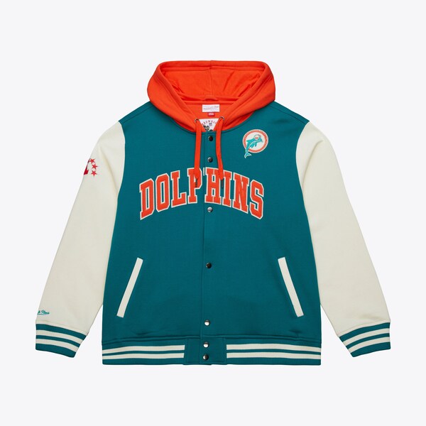 Miami Dolphins Aqua Sideline Fleece Full-Snap Jacket