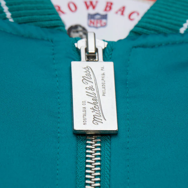 Miami Dolphins Aqua Vintage Heavyweight Satin Full-Zip Jacket 5 Miami Dolphins Aqua Vintage Heavyweight Satin Full-Zip Jacket