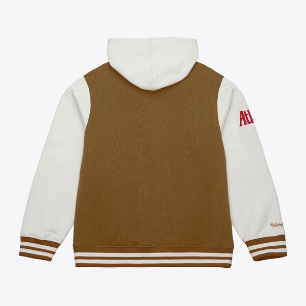 Atlanta Hawks Brown/Cream Dusted Fleece Full-Snap Jacket